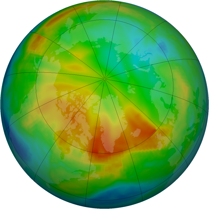 Arctic ozone map for 11 December 1981